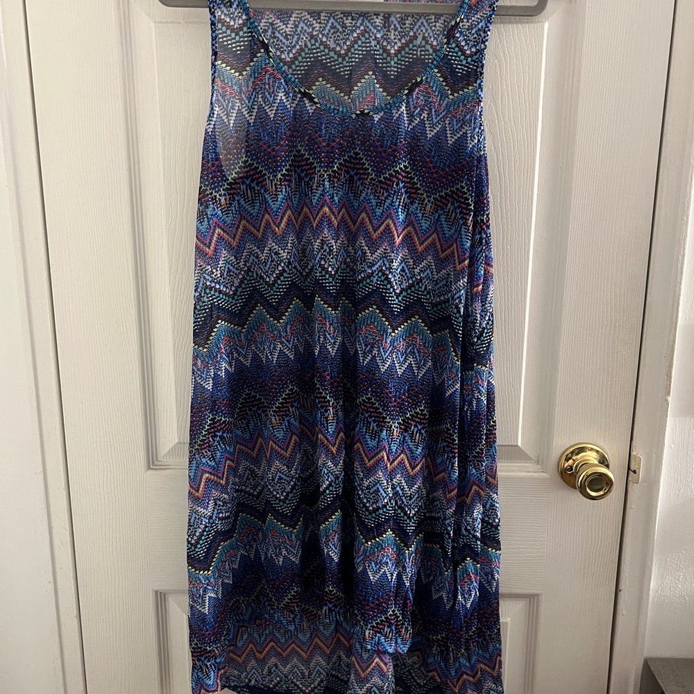 Colorful Mesh Cover Up Dress